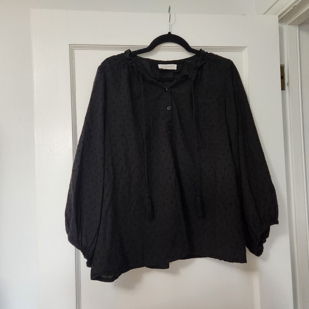 Curation by Emerson Fry Bardot Dot Cotton Blouse size medium